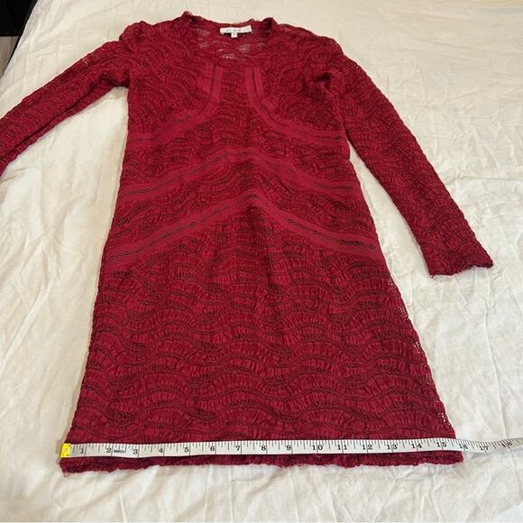 IRO Joos Lace Mini Bodycon Dress size 36 Small Red - Picture 6 of 11